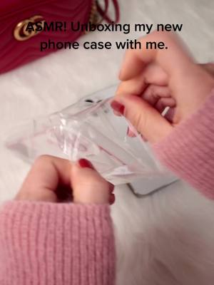 A post by @couplephonecase on TikTok caption: ASMR! Unboxing my new phone case with me. #asmr #phonecase #phonecover #pink #phoneprotector #foryou