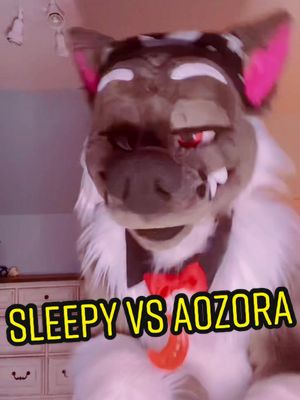 A post by @the_grinsome on TikTok caption: Sleepy vs Aozora #furry #fursuit #furryfandom #fyp #foryou #furrytiktok