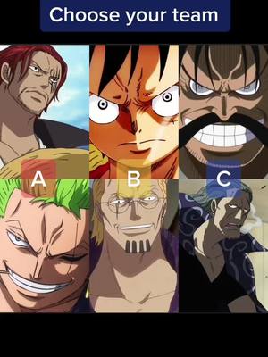 A post by @one.piece.80 on TikTok caption: #luffy #zoro #roger #shanks #rayleigh #bennbeckman