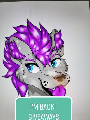 A post by @kailyn.lake on TikTok caption: I'm back! Commissions are open! #cute #hyena #furry #wacom #krita #furryart #digitalart