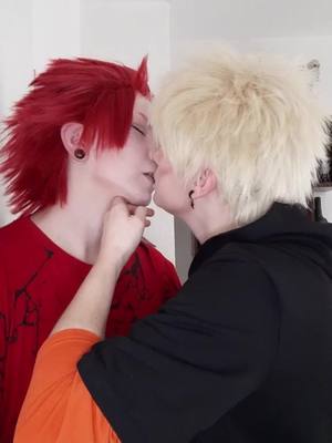 A post by @sparky_cosplayy on TikTok caption: Pov: Kiri is just vibing and then...😏 #bakugou #bakugoukatsuki #kirishima #kirishimaeijirou #kiribaku #bakushima #bakuxkiri #kirixbaku #fy #fyp