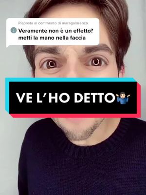 A post by @lorenzomaraga on TikTok caption: LA MIA FACCIA NON È UN EFFETTO. CHIARO?!?