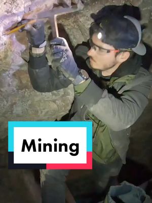 A post by @pacificroamer on TikTok caption: Mining Quartz in a 1800's abandoned mine! #explore #adventure