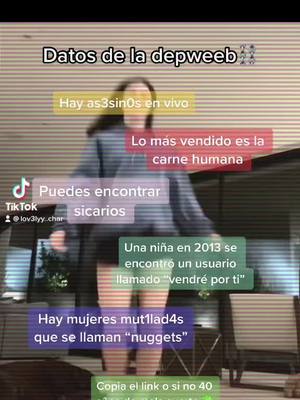 A post by @lov3lyy..char on TikTok caption: Datos de la depweeb⛓🖤 #parati #datos #charlimicasita🏠💘 #noalmaltratoanimal #fyyyyppp #views #viral #terror #deepweeb #casos #xdeeeee