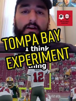 A post by @theallballpod on TikTok caption: Was the TOMpa Bay experiment a good thing for Brady? #nfl #nfltiktok #nflfootball #tampa