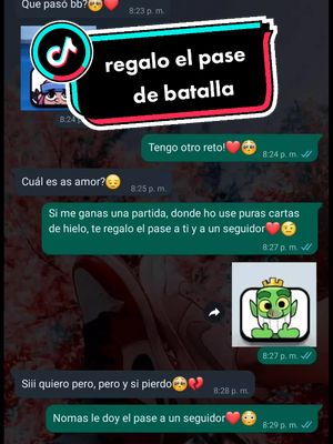 A post by @clashroyaleymas68 on TikTok caption: le dije a mi novia que si me ganaba, le daba el pase royal a ella y a un seguidor!#clashroyaletips #clashroyalememes #clash #clashroyale #nerfienlminero