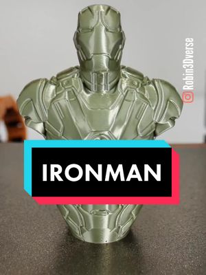 A post by @robin3dverse on TikTok caption: #3dprinting #timelapse #ironman