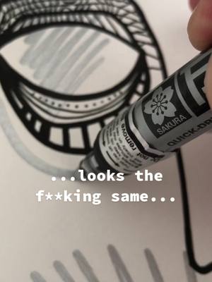 A post by @topher_dred on TikTok caption: Everything looks the same!!! #art #drawing #markerdrawing #acrylicpainting #sketchbook #sketchbookartwork #myartstylenow #myartstyle #artisthelp #artisthelpingartist