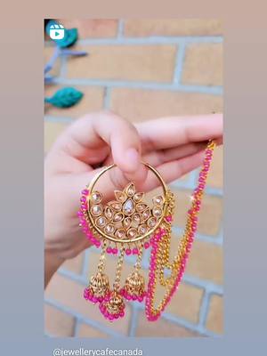 A post by @jewellerycafecanada on TikTok caption: POLKI BAHUBALI EARINGS