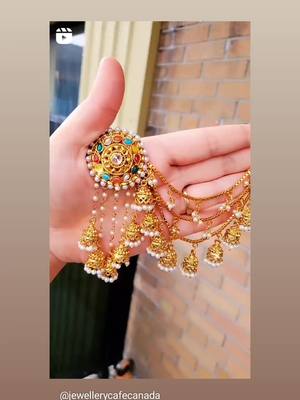 A post by @jewellerycafecanada on TikTok caption: BEAUTIFUL BAHUBALI EARINGS SAHARE IS REMOVABLE