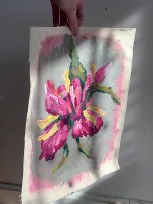 A post by @bohobrain on TikTok caption: 🤍🕊🌷Spring Flowers 🌷🕊🤍 #acrylic #acrylicpainting #paintingreveal #abstract #abstractflorals #abstractpainting #artist #impressionismart