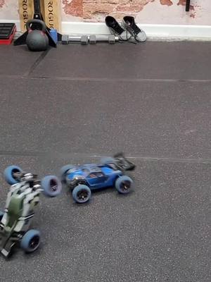 A post by @aaronlarsen12301 on TikTok caption: Rc Demolition derby! first car to break or fall over loses! #rc #foryou #fun #fyp #fy #gym #car #fypシ