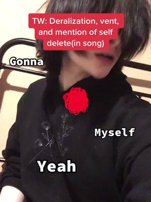 A post by @t0x1c_gutz on TikTok caption: We love it when your name doesn’t feel like yours and everything feels fake and not real 😍 /sarcastic #trans #lgbt #alt #emo #vent #MaiselChallenge