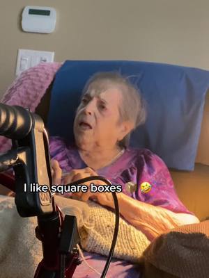 A post by @yiayiathegreat on TikTok caption: HIGH MAINTENANCE WITH BOXES ##yiayiathegreat #grandma #fyp #yiayia #funnygrandma #greek #grandmagonewild #boxes