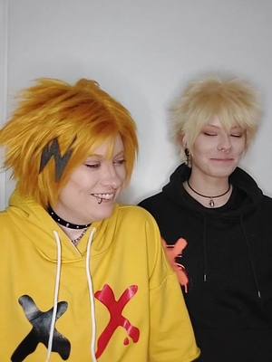 A post by @sparky_cosplayy on TikTok caption: It's sooo hard🙈 #bakugou #bakugoukatsuki #denki #denkikaminari #bakukami #kamibaku #bakuxdenki #denkixbakugou #fy #fyp