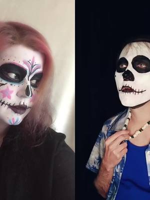 A post by @unicorn_kez on TikTok caption: #duet with @masque_era #sugarskull #facepaint #punch #million #🤍dansdarkarmy🖤