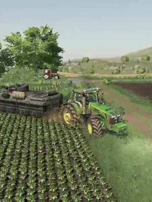 A post by @bigjeff6920 on TikTok caption: No messing about from those Ukrainian farmers 👍 #farmingsimulator #fs22 #farmsim #johndeere #ukraine