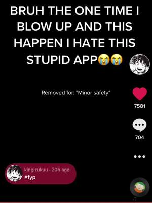 A post by @kingizukuu on TikTok caption: I’m about to disappear AGAIN bc of this it made me so mad bc I know I’ll never blow up like this again #fyp