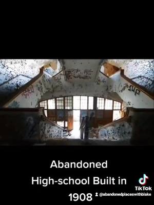 A post by @abandonedplaceswithblake on TikTok caption: Historical Abandoned High-school #abandonedbuilding #exploring #abandono #urbandecay #urbanexploring #abandonedplaces #abandoned #explorer #explorer #urbex #hobby #abandonedhighschool