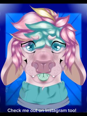 A post by @kailyn.lake on TikTok caption: Another commission done! #furryart #pastel #emocowdog #poofyhair #krita #wacom #insta