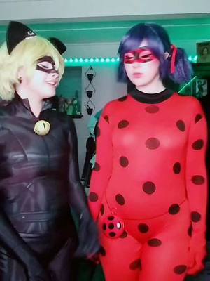 A post by @__lemon.boy__ on TikTok caption: 🖤 what's your favorite show @xxrat..manxx 🖤#ladybug #catnoircosplay #chatnoir #miraculouscosplay #miraculous