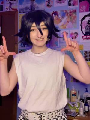 A post by @gray.cosplays.22 on TikTok caption: can we please talk about how much this cover sounds like him?? #kokichiouma #kokichi #danganronpa #danganronpav3 #drv3 #dr