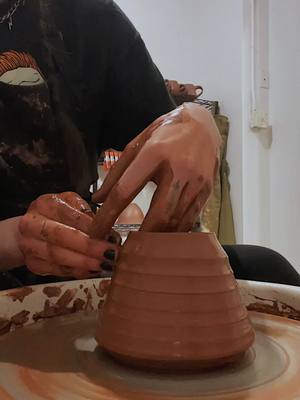 A post by @pinetreepottery on TikTok caption: sit back and relax folks #fyp #foryou #pottery #ceramics #AerieREAL #SmoothLikeNitroPepsi #wtf #art #artist #SmallBusiness #satisfying #clay #throwing #wheel #glaze #paint #asmr #clayasmr #ceramicart #potterywheel #potterytiktok #pottok