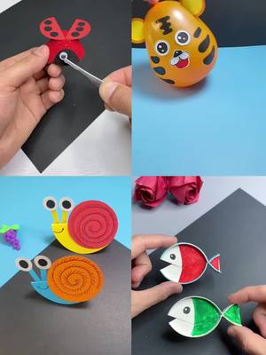 A post by @hounsaq on TikTok caption: #easydiy #handmade #DIY #paper #kids #family #fun #weekend