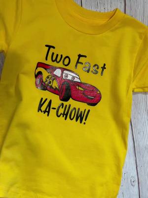 A post by @mommaholla on TikTok caption: Cars birthday shirt for my nephew #cars #lightningmcqueen #birthdayshirt