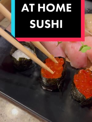 A post by @sushigeeks on TikTok caption: 12/10 would recommend bringing the sushi…to your HOME. #sushigeeks🤓