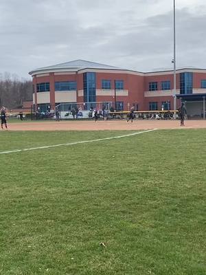 A post by @softball.718 on TikTok caption: first ever highschool at bat! #fyp #softball #homerun #hitting