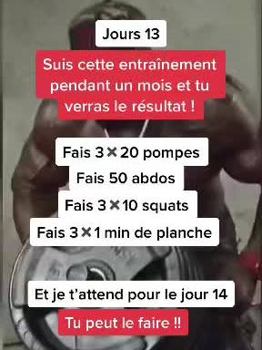 A post by @videos_motivationn on TikTok caption: 30-45 seconde de repos pour chaque séries !!#motivation #fyp #soldat #muscu #chalenge #30jours #pompe #mental