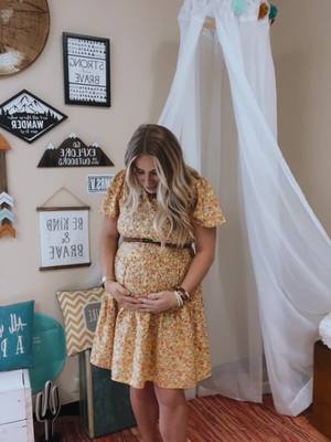 A post by @adventureswithmrs.v on TikTok caption: Some days it still doesn’t seem real! #boymom #29weekspregnant #bumpfashion