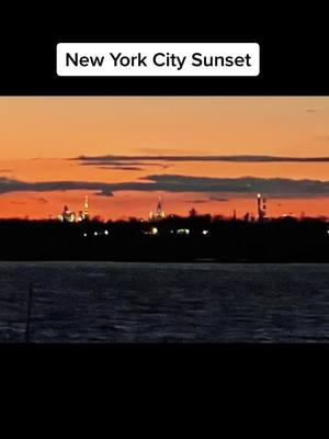 A post by @lbnyfun on TikTok caption: Sunset of New York City!  Summers coming!#Summer #nyc #sunset #fyi #foryou