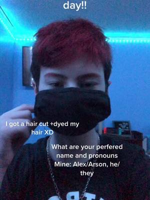 A post by @dsmp_faceless on TikTok caption: Havent posted my face in a bit 😌 i look weird with my new haircut and a mask 😂#lgbt #trans #trasftm #transmasc