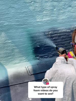 A post by @freedom_to_shoot on TikTok caption: #question from @freedom_to_shoot  #spf #blue #oddlysatisfying #satisfying #sprayfoam#foryou #fyp #satisfyingvideo #roofinglife #viral #liquidgold #asmr #roofing #coatings #viral #viralvideo #asmrsounds