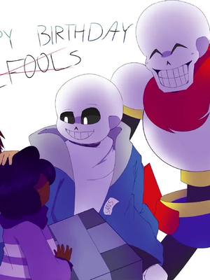 A post by @folksysparky on TikTok caption: Happy April Fo- I mean birthday #art #speedpaint #undertale #sans #papyrus #frisk #oc #happybirthday #AprilFools