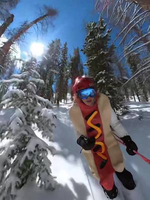 A post by @ambralievable on TikTok caption: In a world of French fries and pizza, be a hot dog. 🍕🍟🌭      #fyp #fypシ #skiing #hotdog @Skiing⛷ @SkiingVail