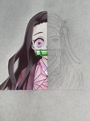 A post by @danburgedraws on TikTok caption: Anime vs realism ❤️🌸 #art #anime #drawing #tiktokart #foryou #nezuko