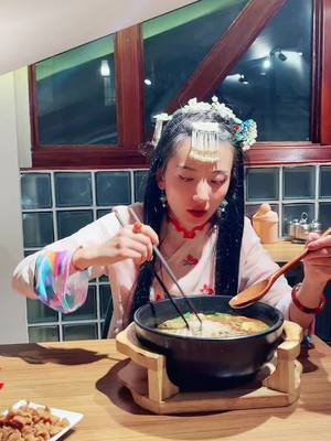 A post by @ladyluck258 on TikTok caption: Do you guys want to know what’s our dear princess Tang eating? Did you guys miss her? Want to see her in the live?!!!! Let me know!!!#porcelain #ladyluck258 #ricenoodles #fyp