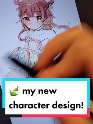 A post by @aivysu on TikTok caption: redesigned my character outfit! 😭 haven't drawn a full character of my character in so long! 🌻#art #doodle #sketch #chibi #cute #artist #digitalart #fyp #foryou #drawing #illustration #oc #characterart