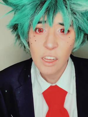 A post by @mseviloverlord on TikTok caption: Going off against the heroes. Tell them, Deku! #dekucosplay #villaindeku #revengeforthefallen