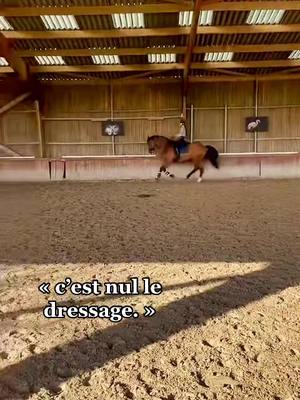 A post by @emma_las_vegas on TikTok caption: Qui est d’accord ? abonné toi si toi aussi t’en a marre d’entendre cette phrase 😜 des cavaliers de dressage ici ? #pourtoi #fyp #foryou #equitation #cavaliere #dressagehorse #galop