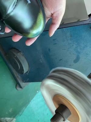 A post by @lulusandiaboots on TikTok caption: Polishing and rubbing.#shoes #martinboots #womanboots #chunkyboots #leathershoes #fashion #outfit #foryou #foryoupage #for