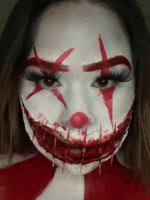 A post by @naijakingg on TikTok caption: I did put another sound over this lmao old draft #fake #sfx #sfxmakeup #grwm #beauty #makeup #sfxtutorial #cosplay #wasittheboogeyman #clown #clownmakeup