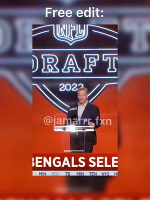 A post by @jamarr.fxn on TikTok caption: should I take out the @ #draft #fyp #nfl #bengals #football #foryou #viral #free #edit ps should I post more and could someone make me a jamarr profile pic i would be thankful