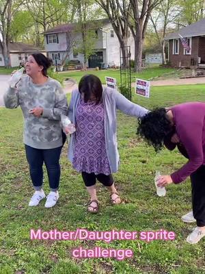 A post by @lesliemccallclark on TikTok caption: The pain was real!! We failed 😬. @jacquejo10 @mommykofthree  #motherdaughter #spritechallenge