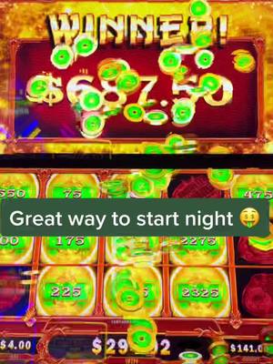 A post by @slottherapy on TikTok caption: First game of night! #casino #winningmoment #winning