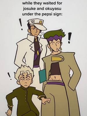 A post by @fruitpunching on TikTok caption: SCREAMING&EXPLOSIONS AROUND THE CORNER&THEY DO NOTHING #jojosbizarreadventure #diamondisunbreakable #jotaro #koichi #rohan #jjba