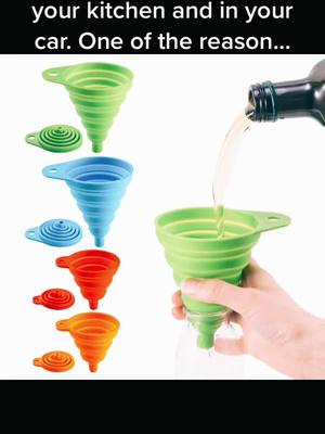 A post by @hasgarduk on TikTok caption: I got the collapsible funnels was that I was always spilling the oil when trying to get it in the car engine.#funnels #siliconeproducts